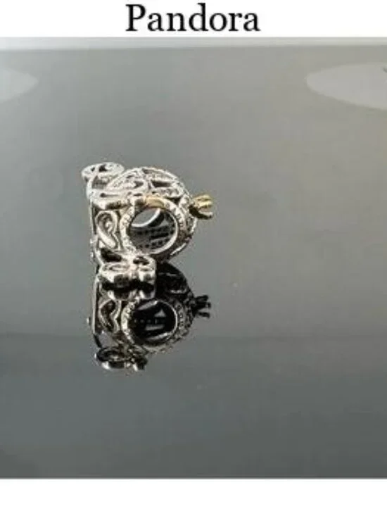 Pandora Disney Cinderella Pumpkin Carriage 925 Ale with CZ Charm - Picture 2 of 5